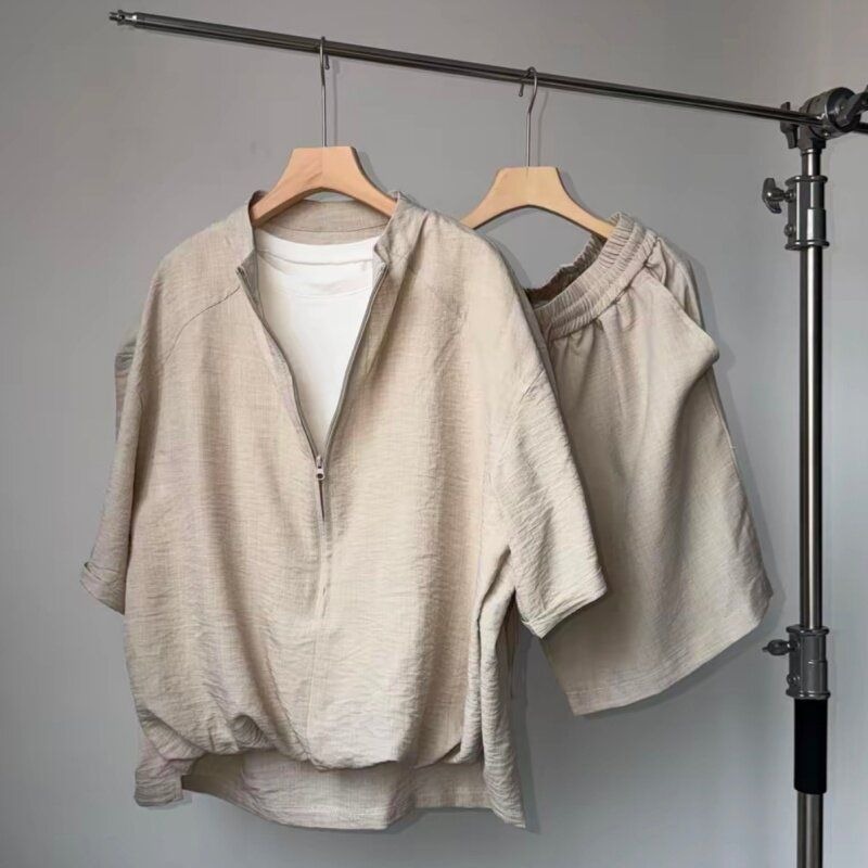 Linen Shorts Men - Men Summer Old Money Cotton Linen