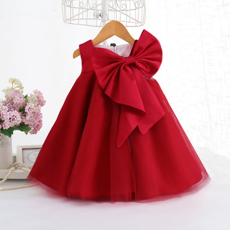 Summer Big Bow Baby Girl Dress - Summer Clothing Toddler review and price