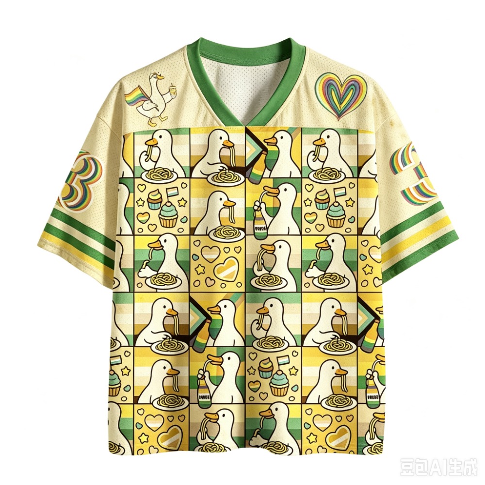 Fun Duck 3D Printed Men  V-nec - Summer Duck Clothing review and price