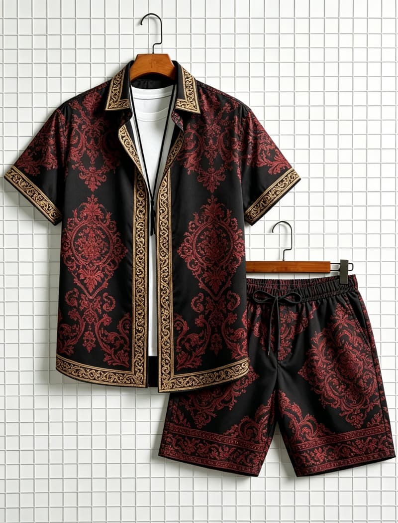 Men's ethnic border printed sh - Summer Clothing Essentials review and price