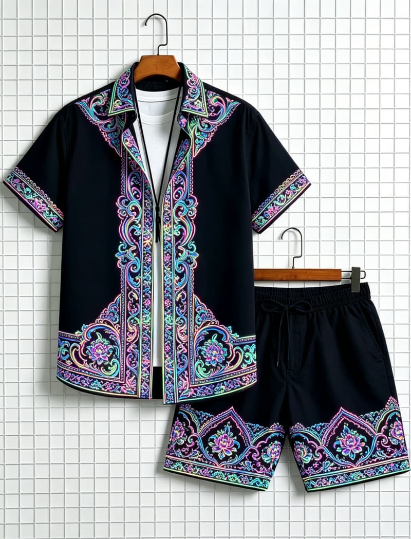 Men's ethnic border printed sh - Summer Clothing Essentials review and price