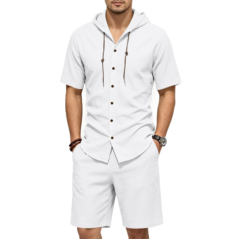 Mens Summer Linen Two Piece Se - Linen Shorts Men review and price