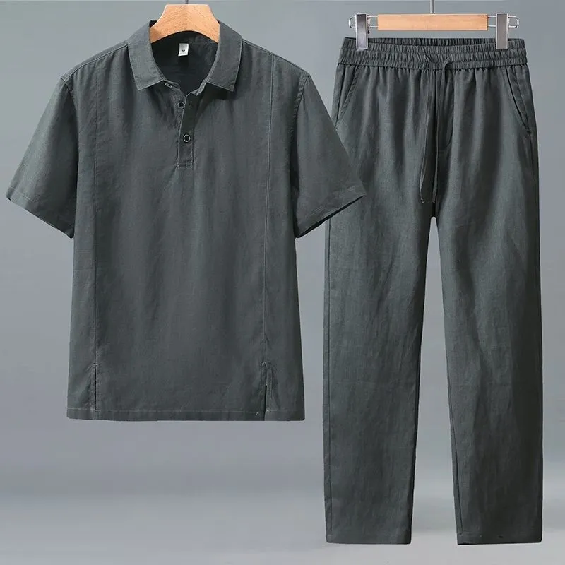 Men Plus Size Summer Linen Two - Linen Shorts Men review and price