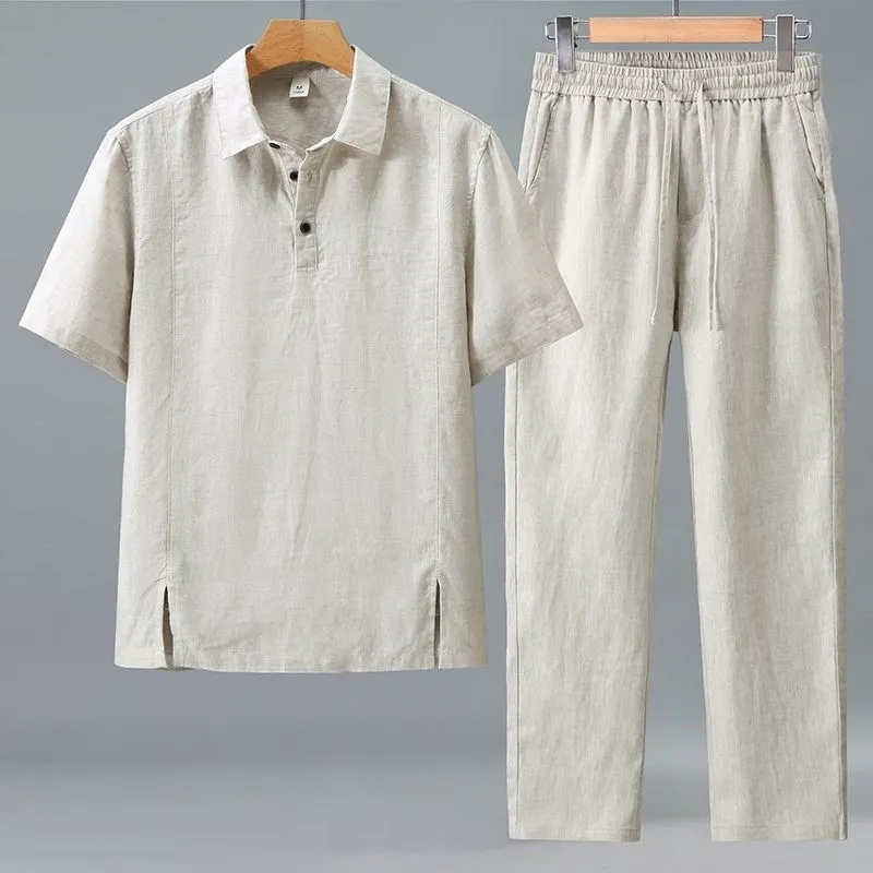 Men Plus Size Summer Linen Two - Linen Shorts Men review and price