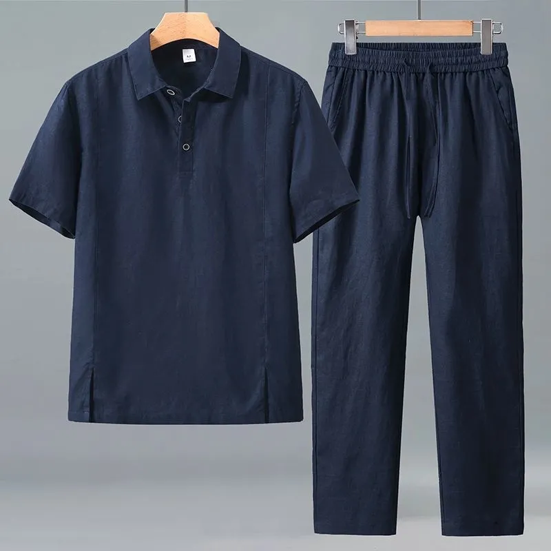 Men Plus Size Summer Linen Two - Linen Shorts Men review and price