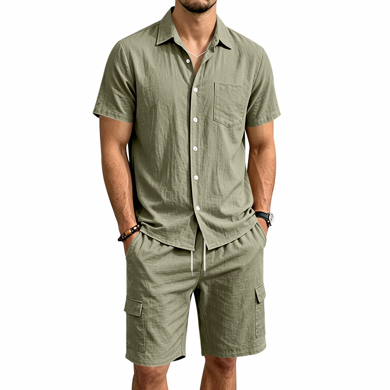 Men Summer American Linen Two  - Linen Shorts Men review and price